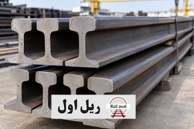 Stacked Steel Rails in an Industrial Yard copy